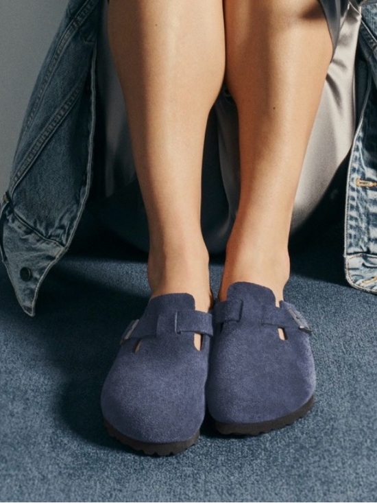 Birkenstock Shoes - Birkenstock Boston suede clog new navy